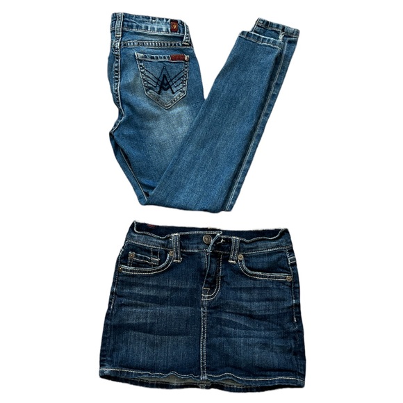 7 For All Mankind Other - 🎉FLASH SALE🎉 7 For All Mankind Kids Girls Lot of 2 Denim Bundle Size 8